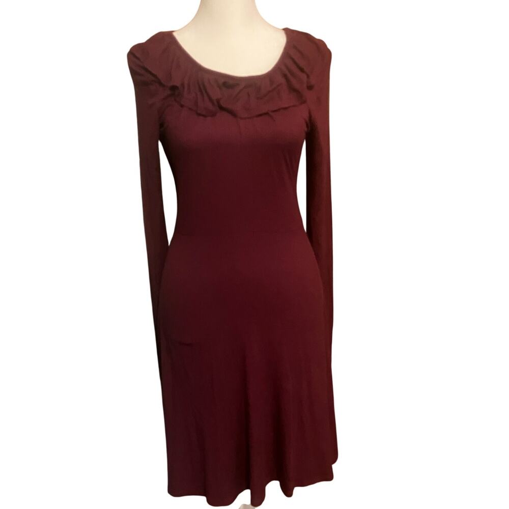 Art Class Knee Length Dress Burgundy XXL